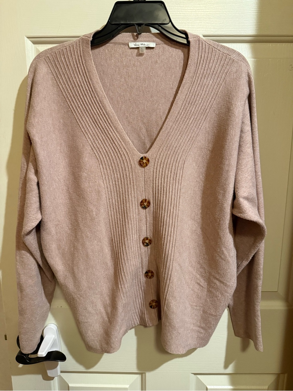 Milano Dusty Mauve V-Neck Button Cardigan